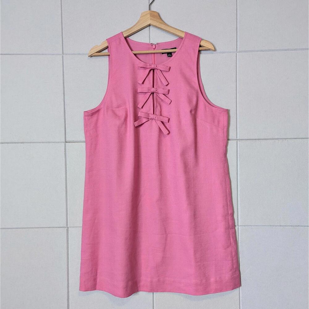 NWT J. Crew linen blend bow front sleeveless shift dress